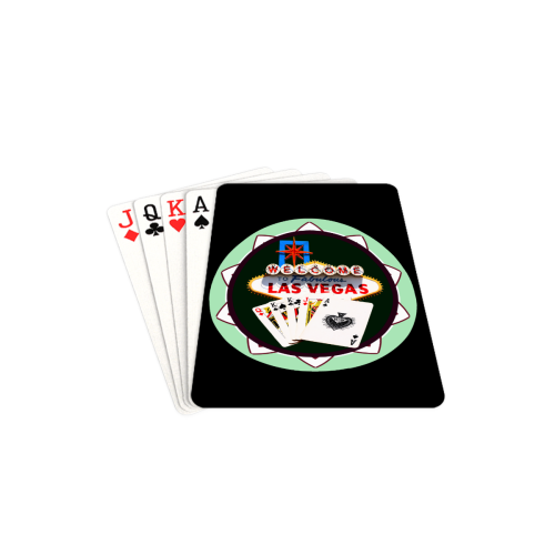 LasVegasIcons Poker Chip - Poker Hand on Black Playing Cards 2.5"x3.5"